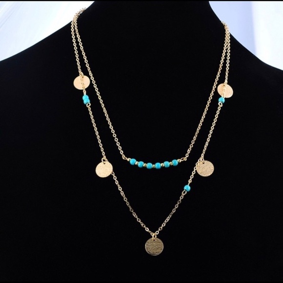 Boho 2 layer dainty choker necklace - Picture 2 of 8